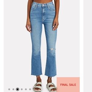 MOTHER THE HUSTLER ANKLE FRAY IN UNDERSTUDY HI RISE KICK FLARE BOOTCUT STRETCH